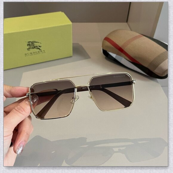 Burberry Gold Aviator Sunglasses